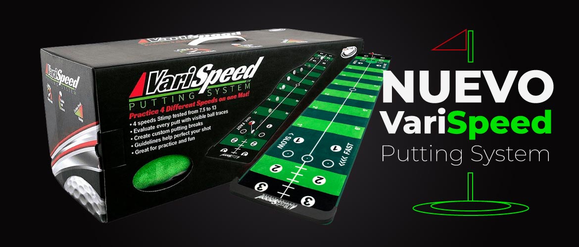 La nueva VariSpeed Putting System es un campo de entrenamiento que te permite mejor tu juego corto simulando terrenos verdes para el juego...